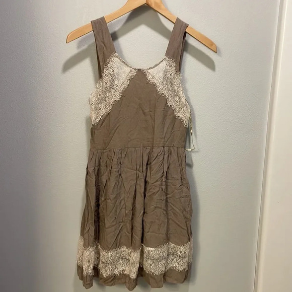 FREE People Woman’s Beige Dress With Lace Details - Picture 2 of 12